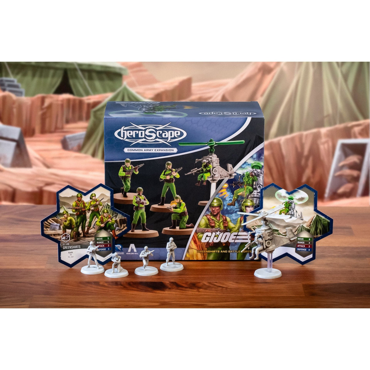 G.I. JOE Heroscape Greenshirts & Battle Copter Army Expansion - 5 Miniatures